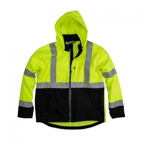 Berne Apparel HVJ206T Men's Tall Hi-Vis Class 3 Hooded Soft Shell Jacket