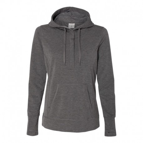 J. America 8431 Women's Omega Stretch Snap-Placket Hooded Sweatshirt