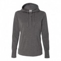 J. America 8431 Women's Omega Stretch Snap-Placket Hooded Sweatshirt
