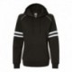 J. America 8645 Women's Varsity Fleece Piped Hooded Sweatshirt