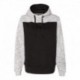 J. America 8676 Men's Melange Fleece Colorblocked Hooded Sweatshirt