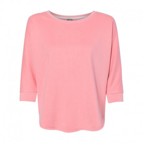 J. America 8685 Women's Lounge Fleece Dolman Crewneck Sweatshirt