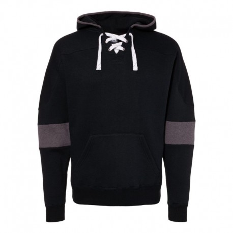 J. America 8832 Men's Sport Lace Colorblocked Fleece Hooded Sweatshirt