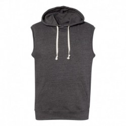 J. America 8877 Men's Triblend Sleeveless Hooded Sweatshirt