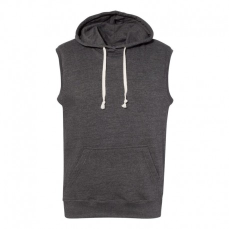 J. America 8877 Men's Triblend Sleeveless Hooded Sweatshirt