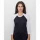 Los Angeles Apparel FF53 Unisex USA-Made Three-Quarter Sleeve Raglan Baseball T-Shirt