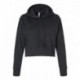 Next Level 9384 Women's Laguna Sueded Raw Edge Crop Hoodie Sweatshirt