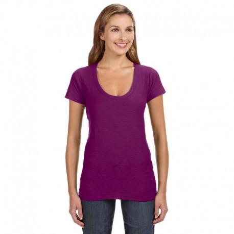 J America JA8169 Ladies V-Neck Slub T-Shirt