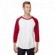 Jerzees 560RR Unisex Premium Blend Ring-Spun 3/4 Sleeve Raglan T-Shirt