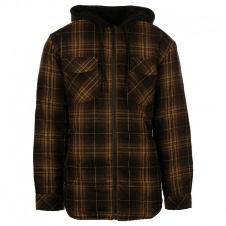 Burnside B8620 Men's Hooded Flannel Jacket