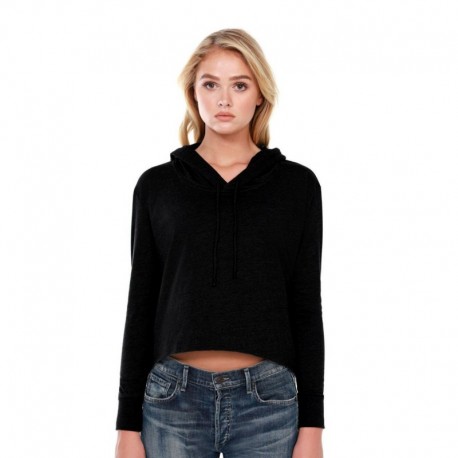 StarTee ST1490 Ladies 4.3 oz., CVC Cropped Hoodie T-Shirt