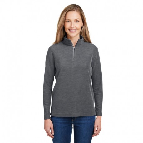 Core365 CE405W Ladies Fusion ChromaSoft Pique Quarter-Zip