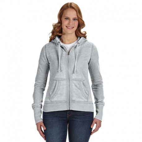 J America JA8913 Ladies Zen Full-Zip Fleece Hooded Sweatshirt
