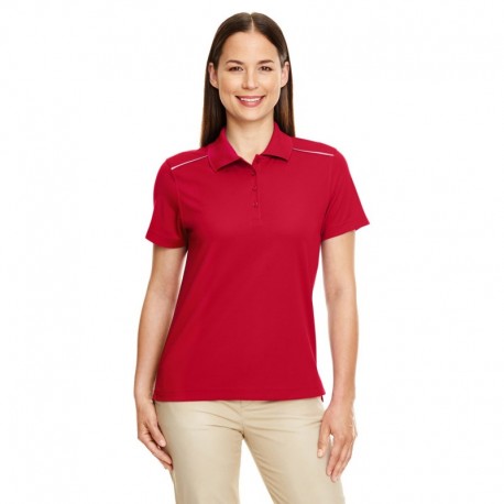 Core365 78181R Ladies Radiant Performance Pique Polo with Reflective Piping